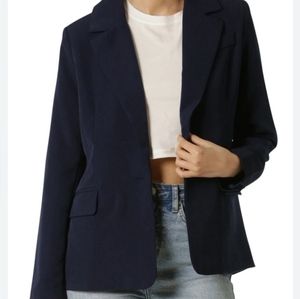 100% Pure Wool Sag Harbor Fully Lined Dark Purple Women's Blazer Size 16P